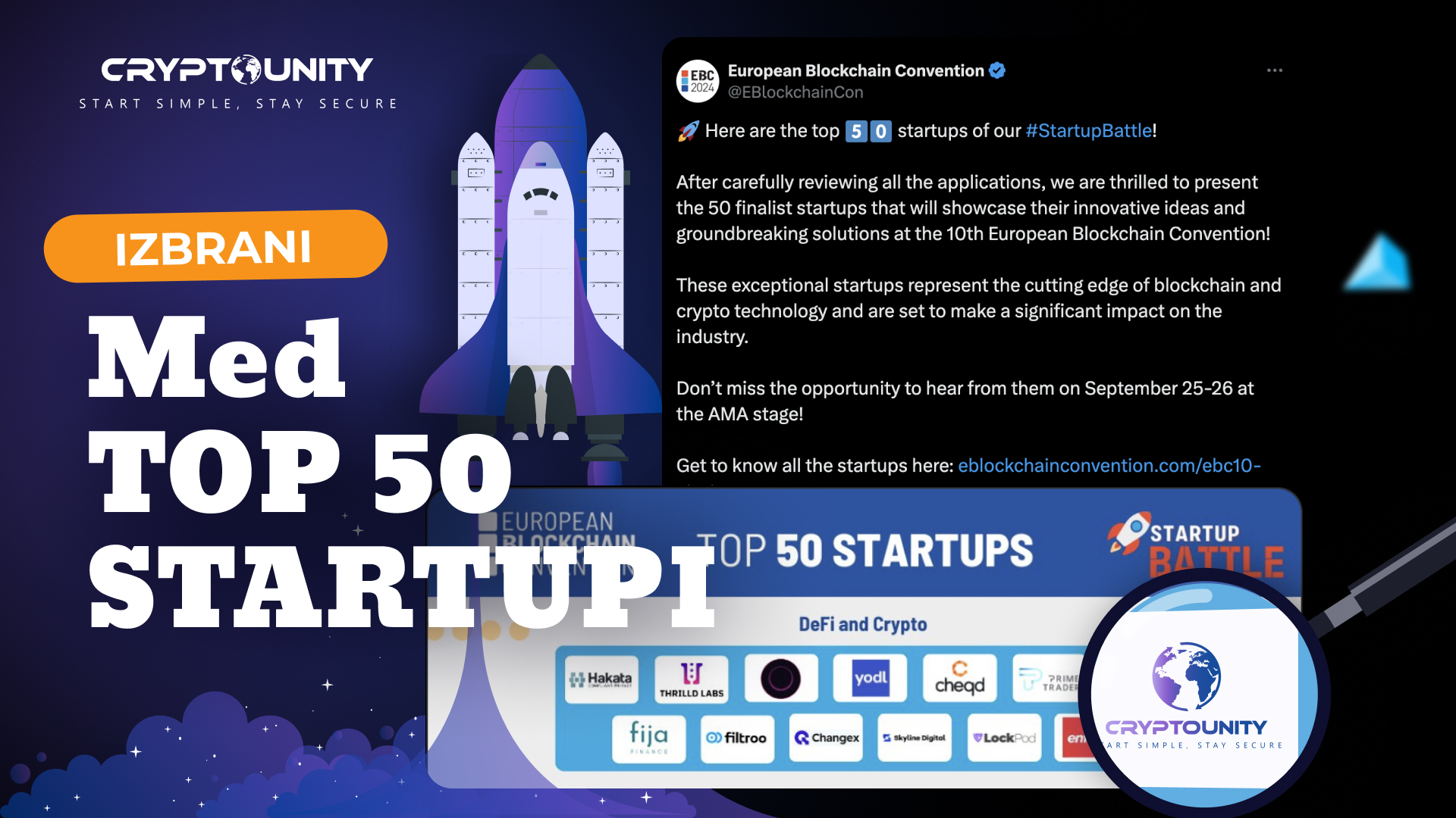 top 50 kripto startupov